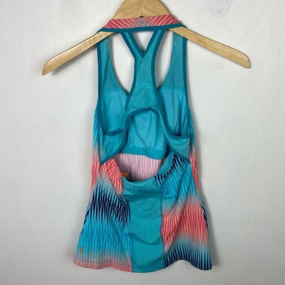 Lucy Blue Pink‎ Tank Top Built In Bra Size Small Supportive Stretch Running Teal - Picture 15 of 15